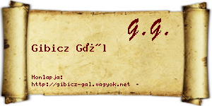 Gibicz Gál névjegykártya